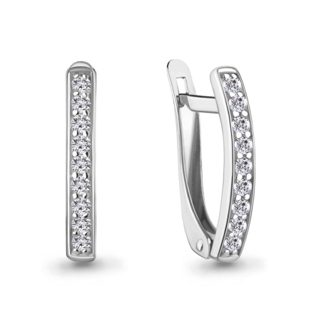 Серьги из серебра с фианитами