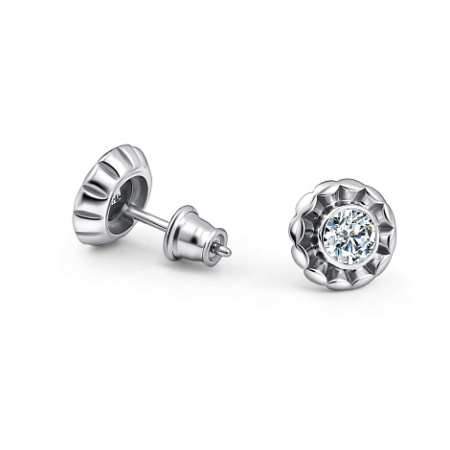 Серьги из серебра с фианитами