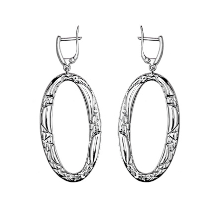 Серьги из серебра с рубином