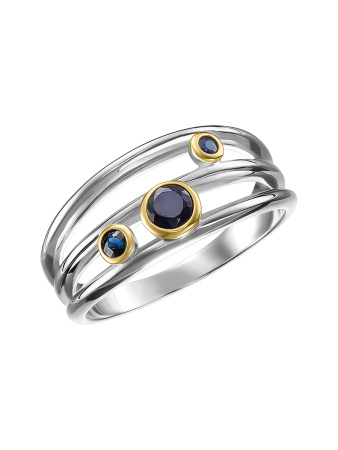 Серебряное кольцо с натуральным сапфиром