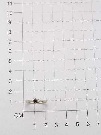 Серебряное кольцо с черным бриллиантом