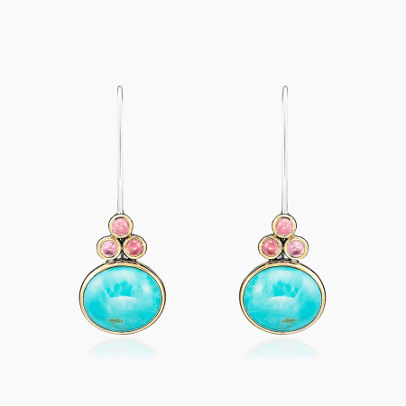 Серебряные серьги «Бирюзовый Шарм»