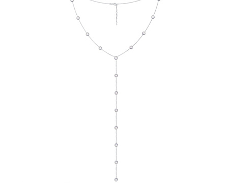 Серебряное колье-сотуар с фианитами