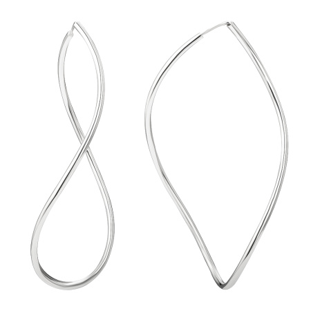 Серебряные серьги конго «Восьмерка» средние 7 см