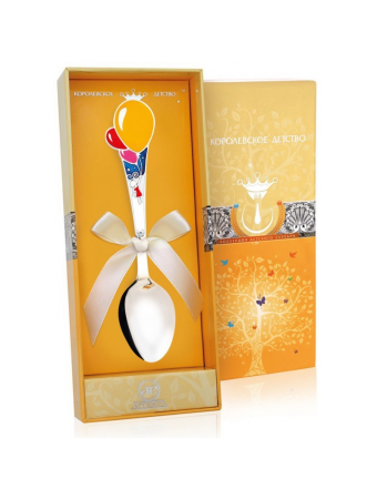 Серебряная ложка детская «Мечта» с эмалью