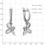 Серьги из серебра с фианитами «Осы»