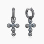 Серьги из серебра «Крест» со съемными подвесками