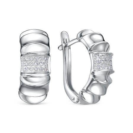 Серьги из серебра с фианитами