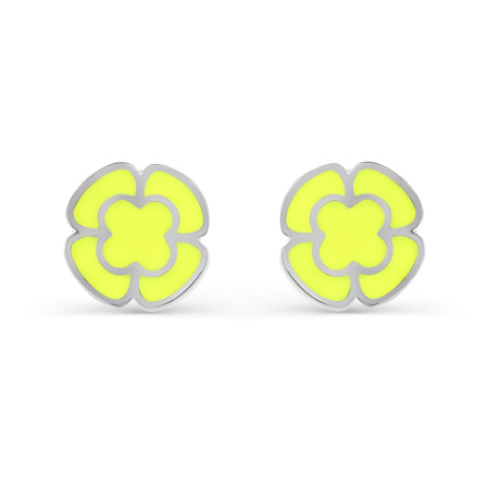 Серебряные серьги-пусеты с эмалью