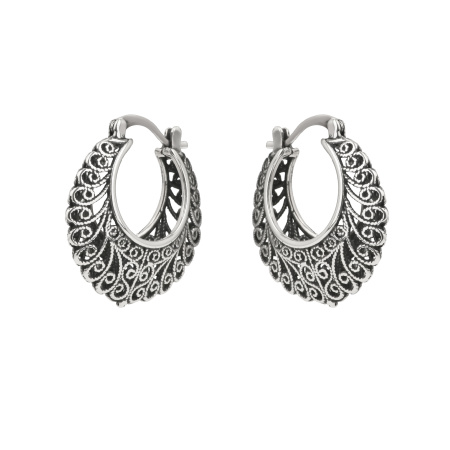 Серьги из серебра «Жар-птица»