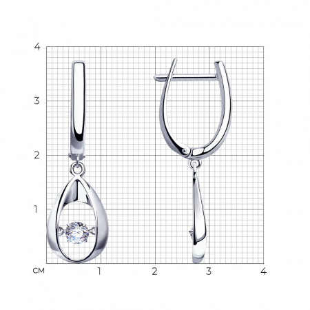 Серьги из серебра с кристаллом Swarovski