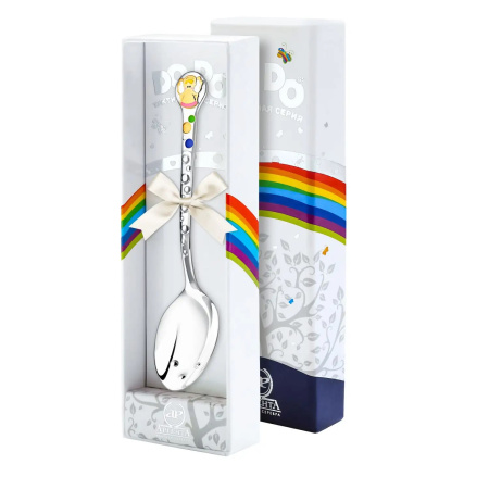 Ложка детская DO-DO «Ангелочек» с розовой эмалью