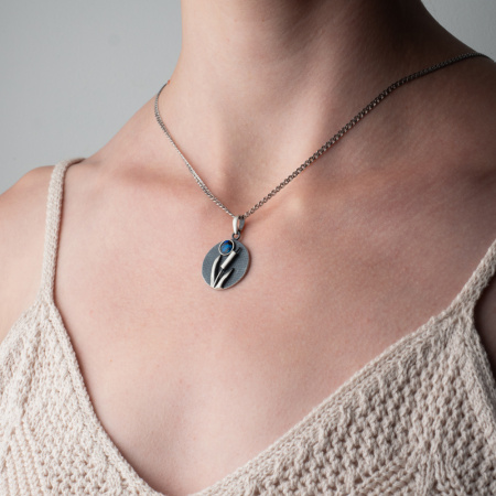 Серебряная подвеска с опалом «Камыши»