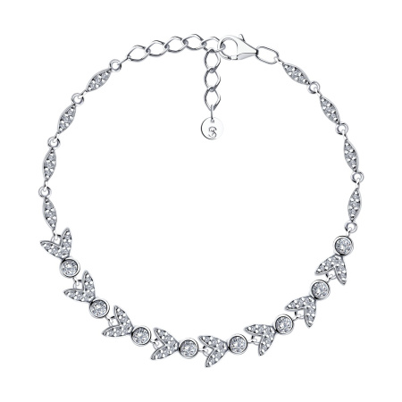 Браслет из серебра с фианитами