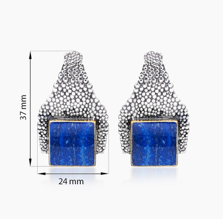 Серебряные серьги «Лазуритовый Пруд»