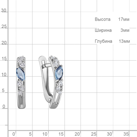 Серебряные серьги с топазами и фианитами