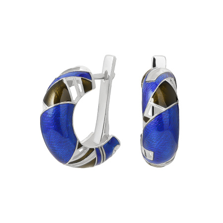 Серебряные серьги «Фараон» с эмалью