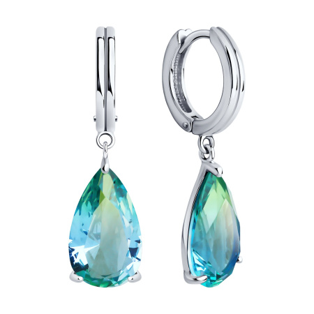 Серебряные серьги с ситаллами