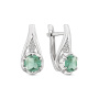 Серьги из серебра с празиолитом и фионитами