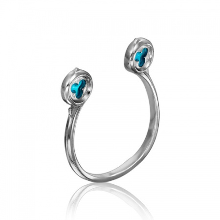 Кольцо тройное из серебра с эмалью «Готика»