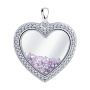 Подвеска из серебра с лейкосапфирами и фианитами «Сердце»