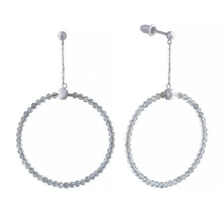 Серебряные серьги c лабрадоритом