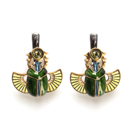 Серебряные серьги «Скарабеи»