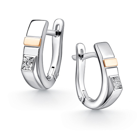 Серьги из серебра с бриллиантами