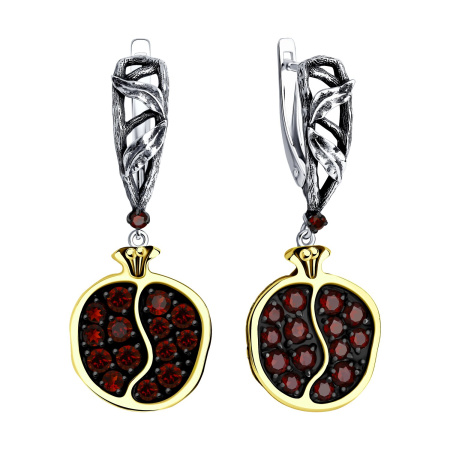 Серьги из серебра с гранатами