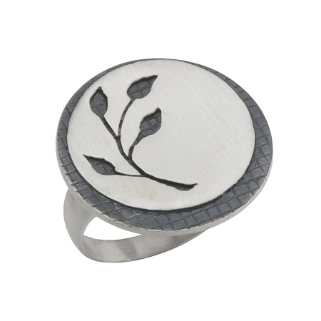 Кольцо из серебра «Ветка»