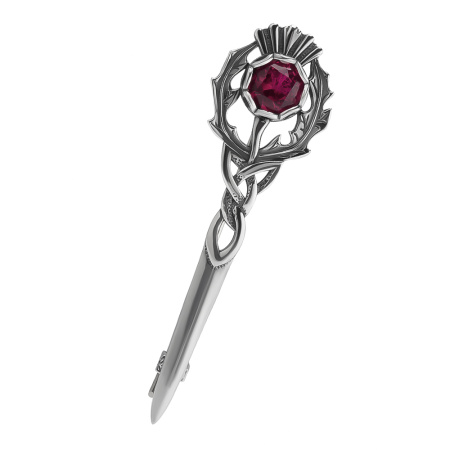 Брошь из серебра с корундом «Чертополох Кинжал»