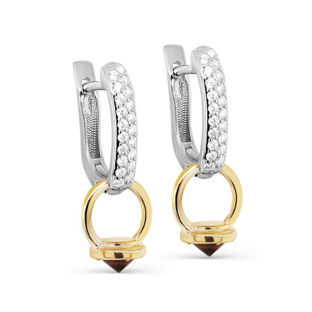 Серьги из серебра с фианитами в позолоте