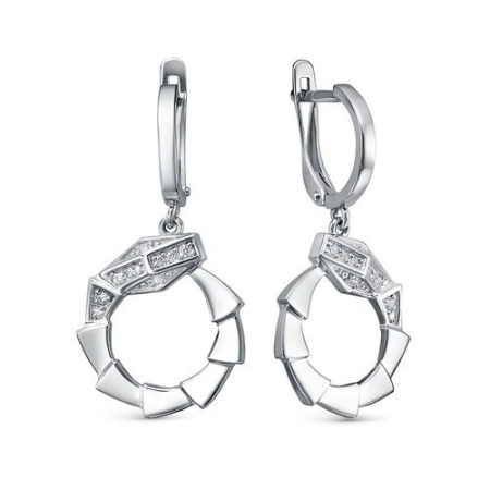 Серьги из серебра с фианитами