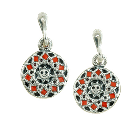 Серьги «Солнышко» с эмалью