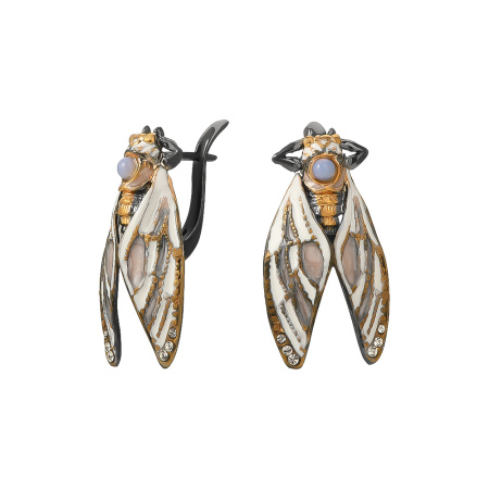 Серебряные серьги «Цикады»