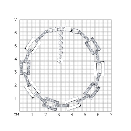 Браслет из серебра с фианитами