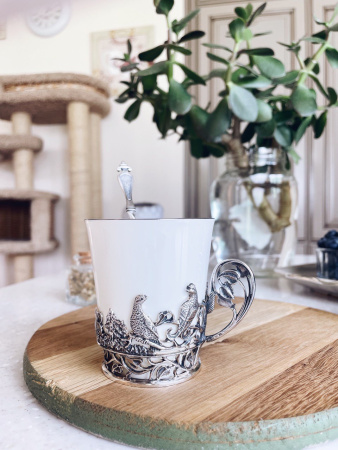 Чашка чайная «Тетерев» с ложкой