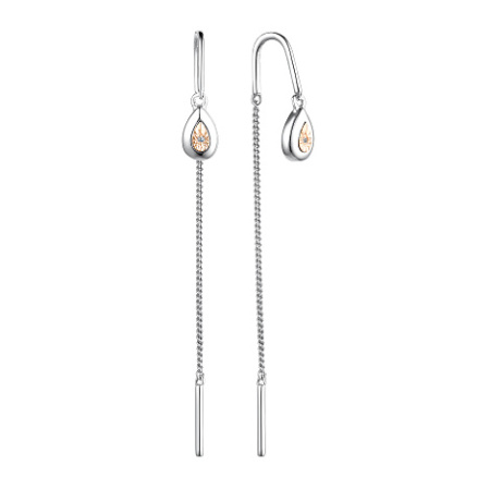 Серьги из серебра с бриллиантом