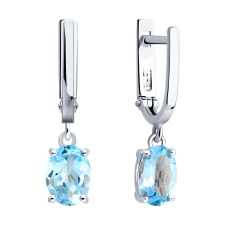 Серебряные серьги с топазами