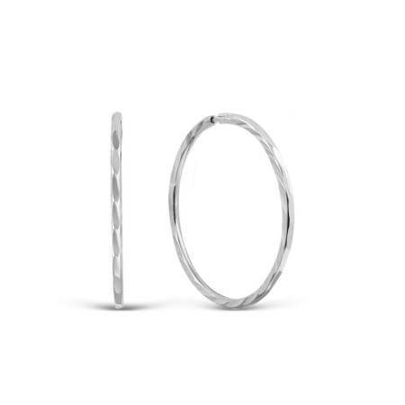 Серьги-конго из серебра с алмазной огранкой 2,5 см