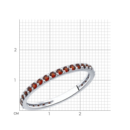 Кольцо из серебра с гранатами