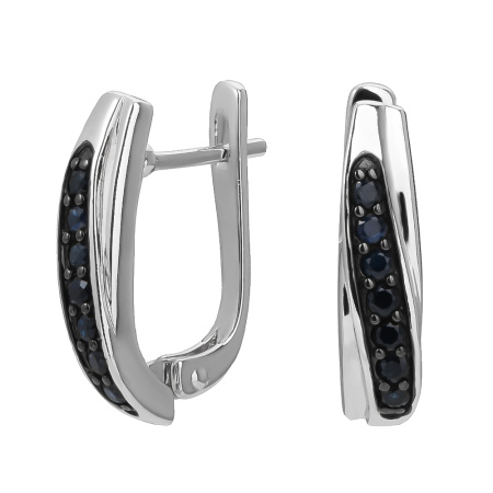 Серьги из серебра с сапфирами