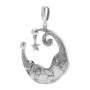 Серебряная подвеска «Кот полумесяц»