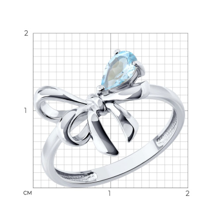 Серебряное кольцо с топазом «Бант»