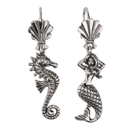 Серебряные серьги «Сказочные персонажи»