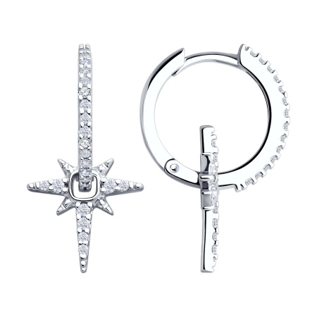 Серьги из серебра с фианитами