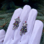 Серьги из серебра 925 Новый кот и елка