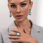 Серьги из серебра «Нежность» с топазом и ларимаром