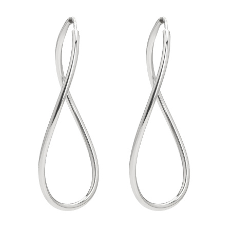 Серебряные серьги конго «Восьмерка» 5 см