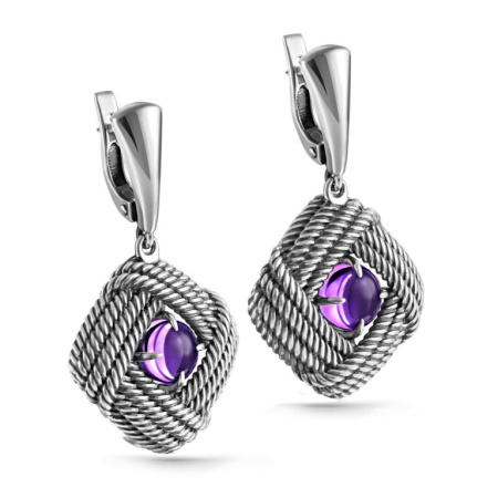 Серьги из серебра с кварцем